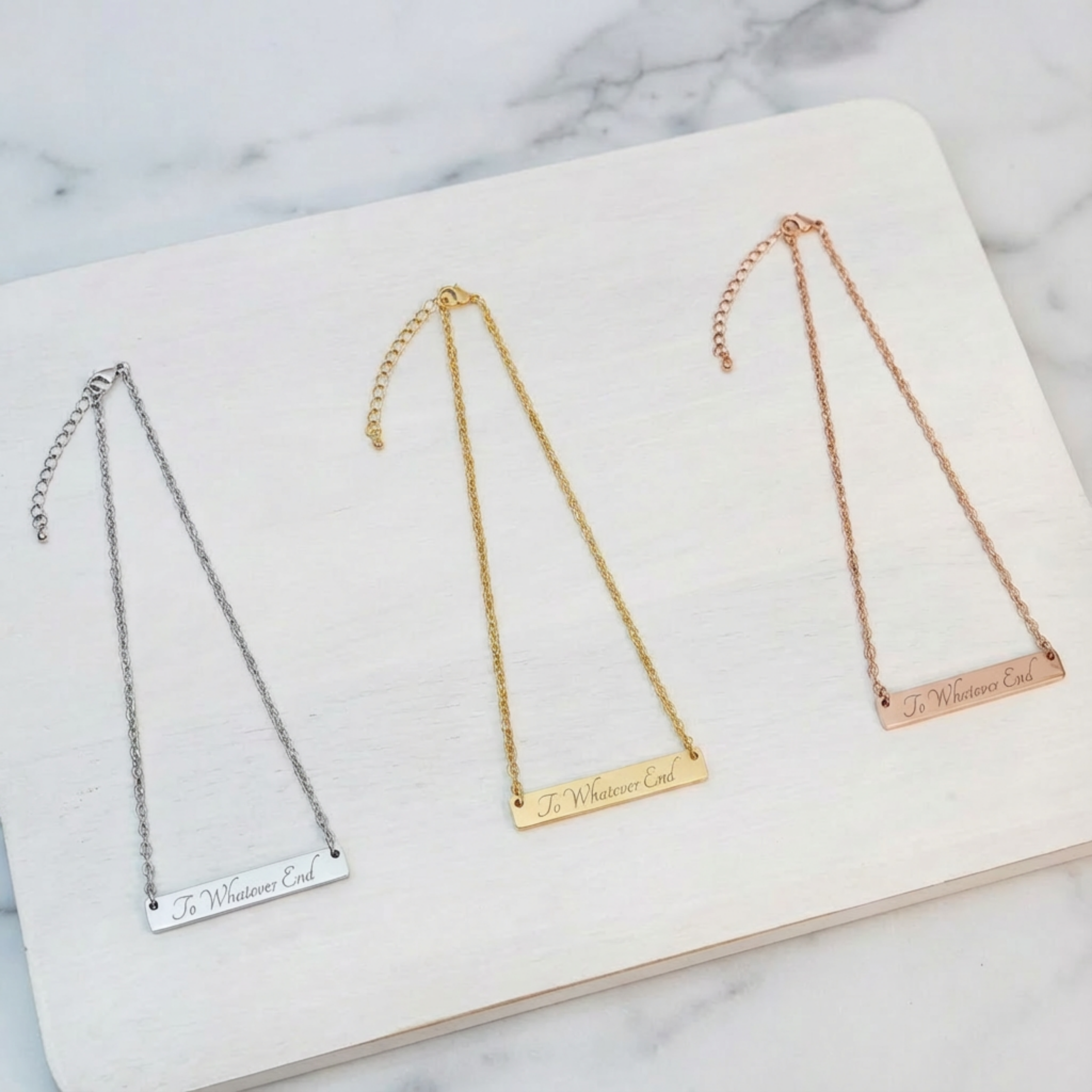 To Whatever End Bar Necklace