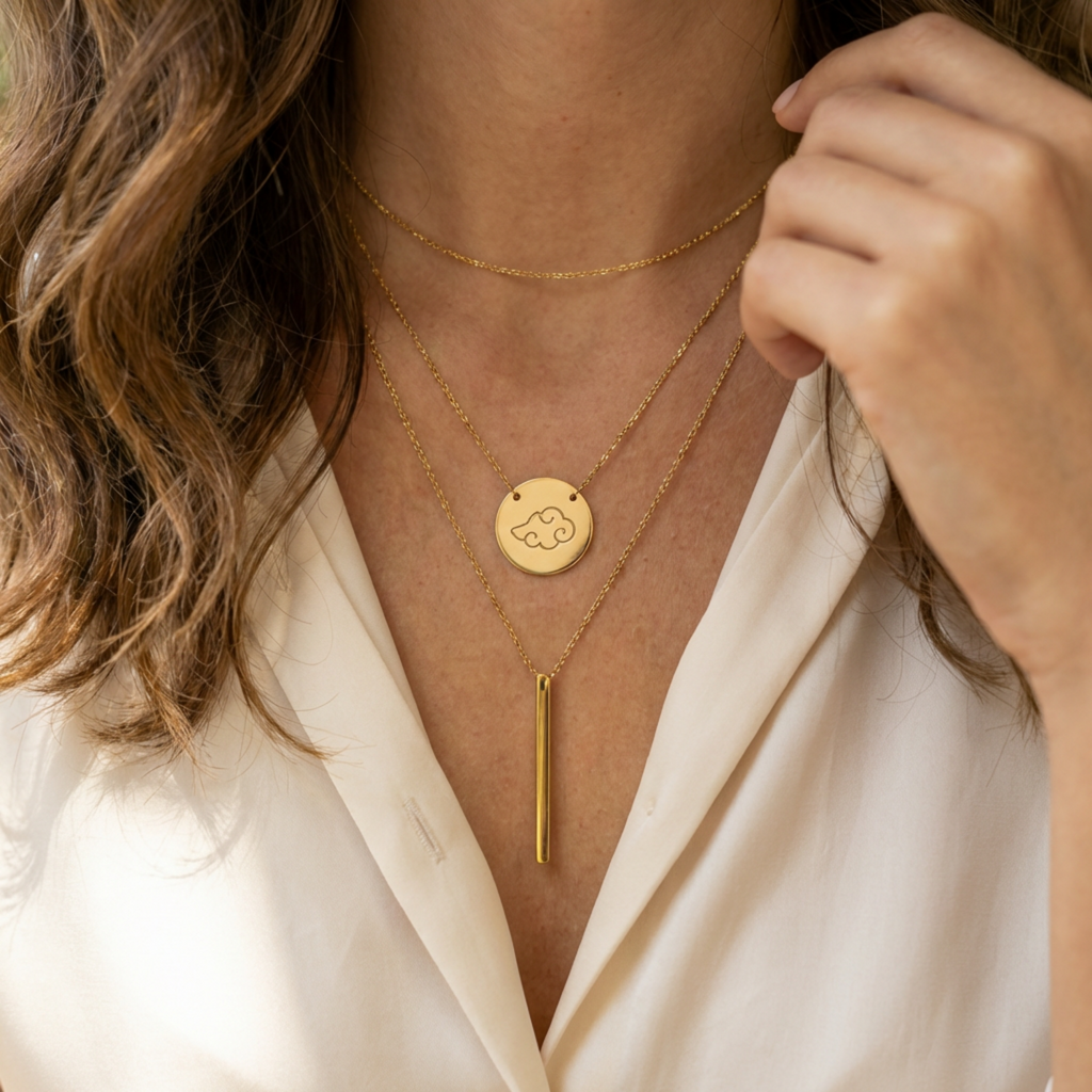 Rogue Cloud Circle Pendant Necklace